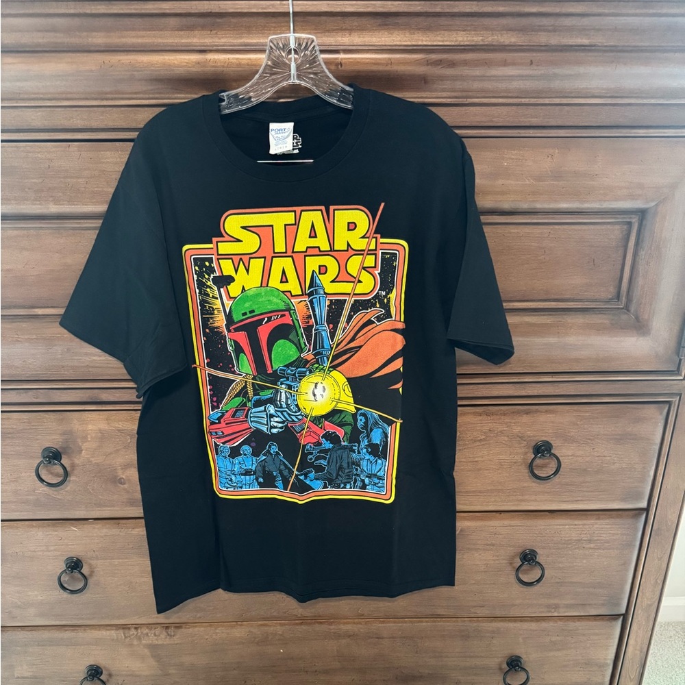 Star Wars Black T-Shirt with Colorful Graphic
